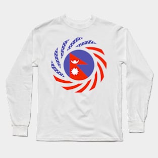 Nepalese American Multinational Patriot Flag Long Sleeve T-Shirt